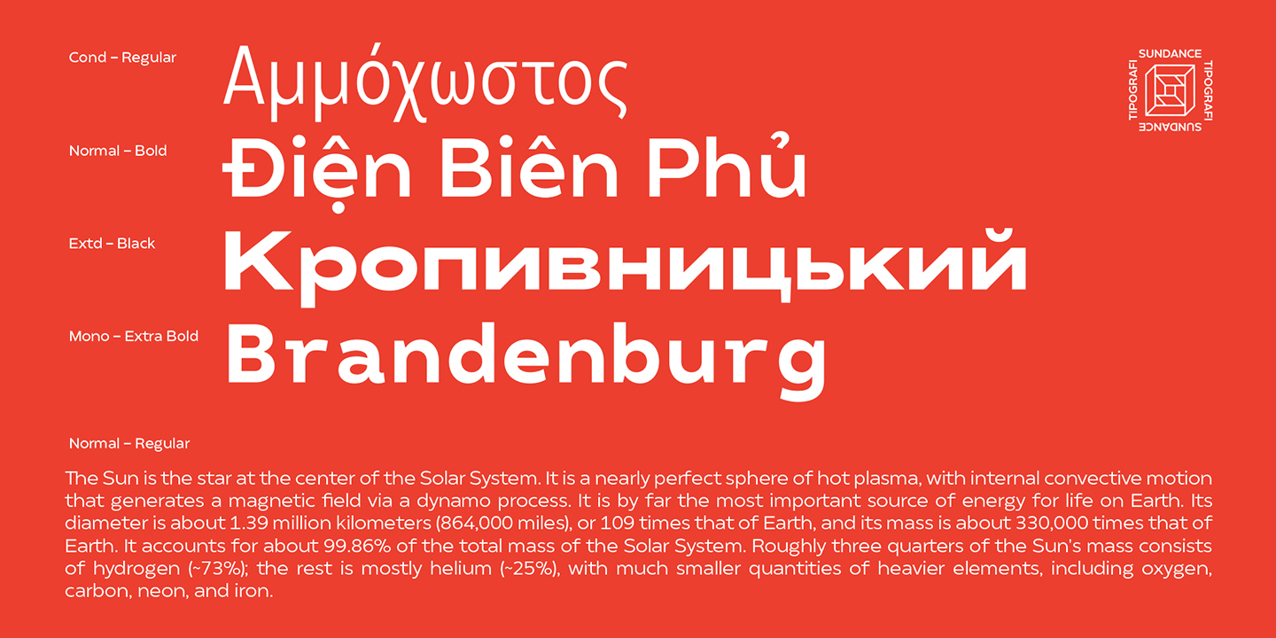 Example font Matahari Sans Extended #11